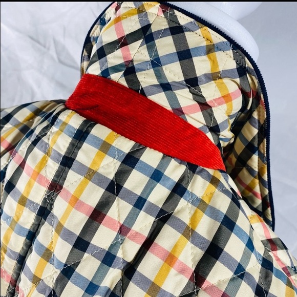 Talbots Plaid Quilted Full Zip Jacket Corduroy Collar Small Petite Field Coat SP - Picture 4 of 14